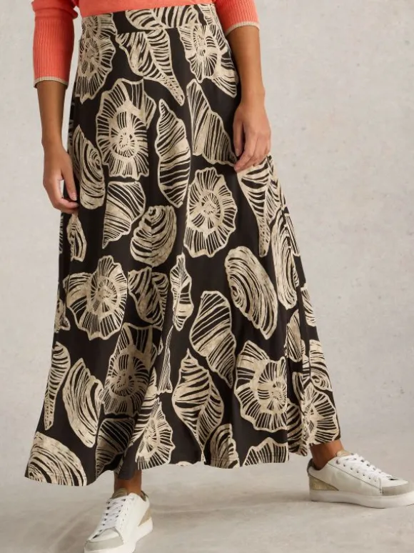 Jada Jersey Maxi Skirt in BLACK PRINT