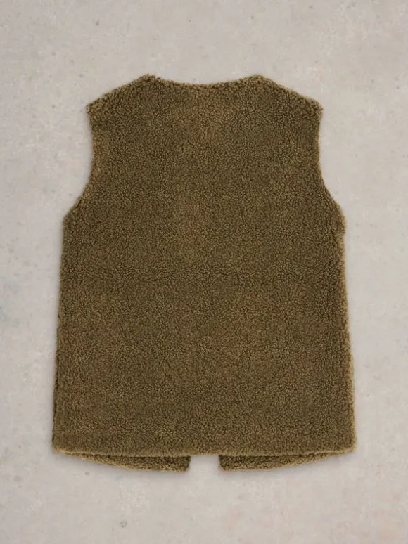 Kids Borg Crew Neck Gilet in KHAKI GREEN