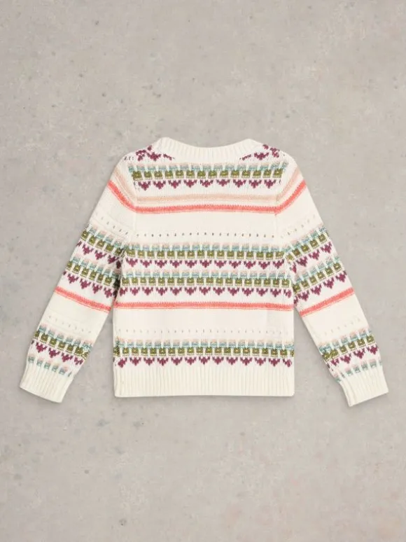 Kids Fairisle Crew Jumper in NATURAL MULTI