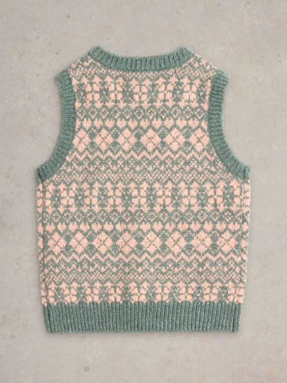 Kids Knitted Waistcoat in DUSTY PINK