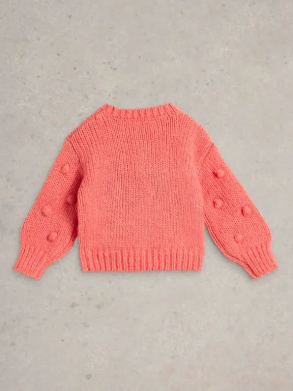 Kids Pom Pom Jumper in LIGHT CORAL