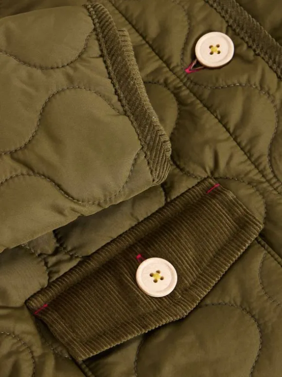 Kids Quilted Jacket in KHAKI GREEN