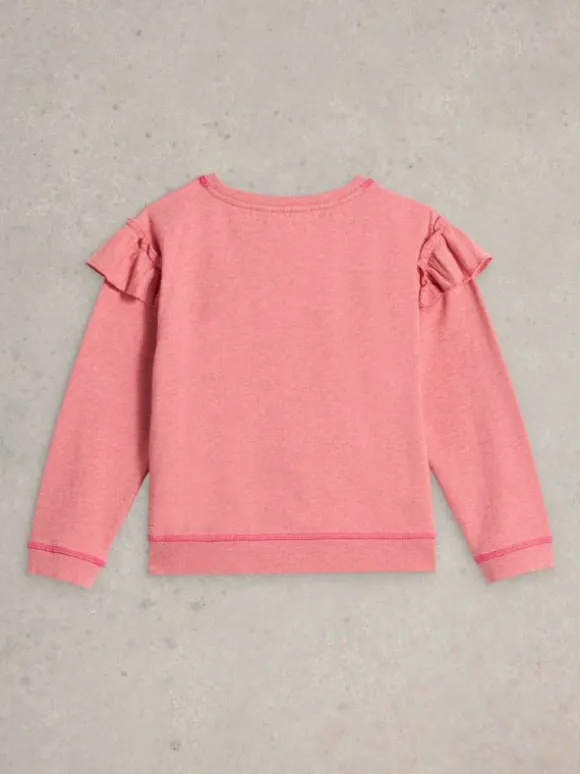 Kids Sadie Swan Crew Neck Sweat in MID PINK