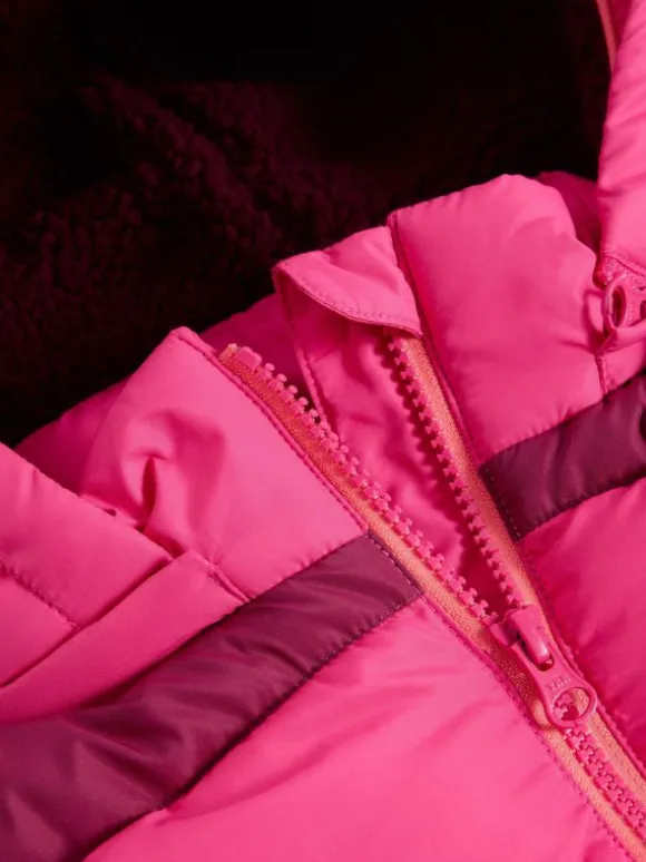 Kids Short Puffer Coat in BRIGHT PINK