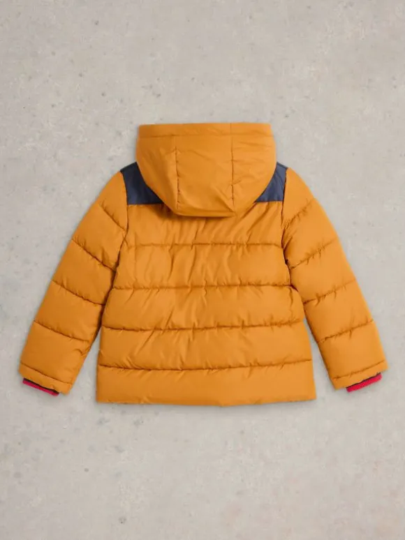 Kids Short Puffer Coat in DEEP YELLOW