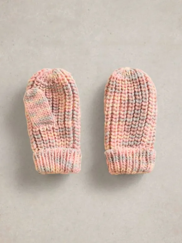 Kids Spacedye Mittens in PINK MULTI