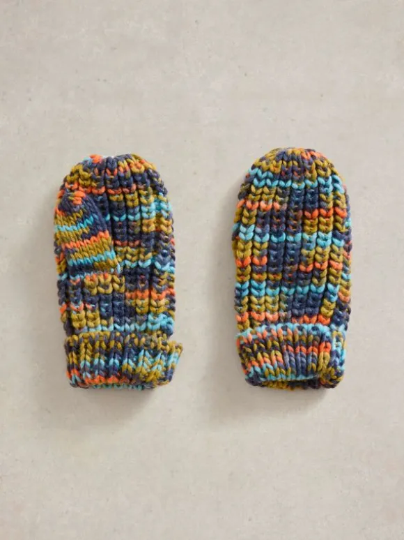 Kids Spacedye Mittens in BLUE MULTI