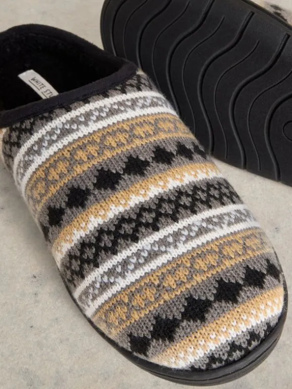 Knit Mule Slipper in GREY MULTI