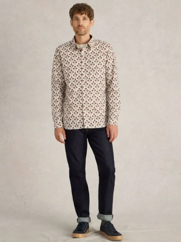 Large Dandelion Printed Shirt in NATURAL MULTI