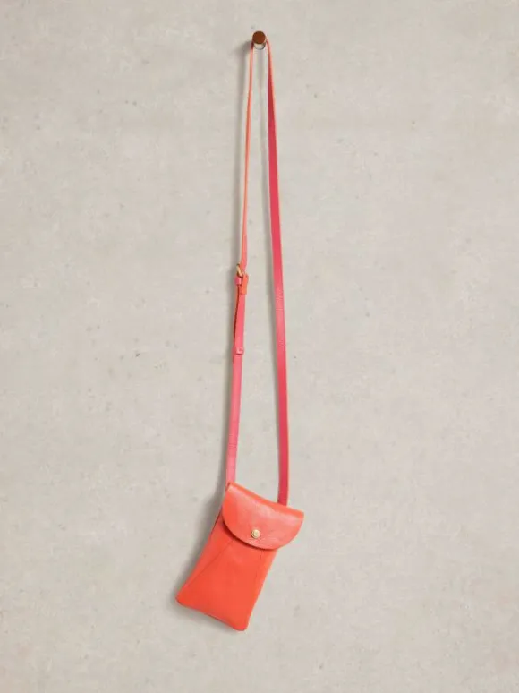 Leather Coco Phone Bag in BRIGHT RED