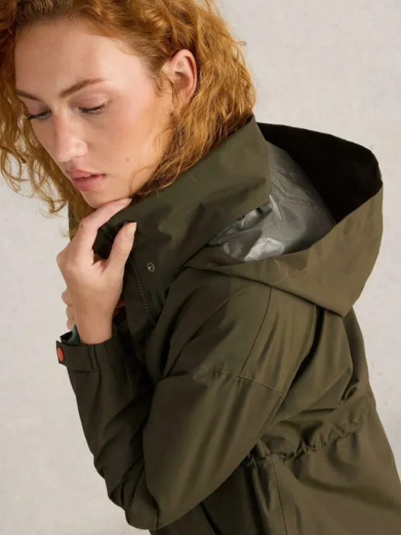 Lexi Waterproof Coat in KHAKI GREEN