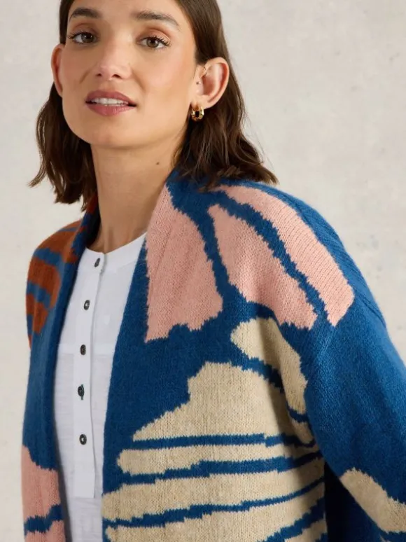 LOUISA LONGLINE CARDI in BLUE MULTI