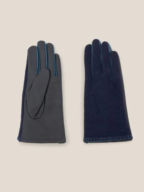 Lucie Leather Glove in DARK NAVY