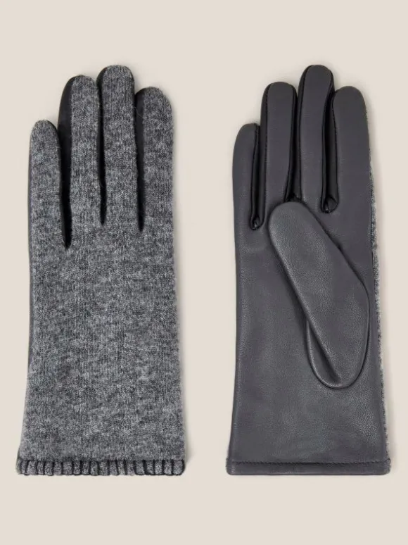 Lucie Leather Glove in MID GREY