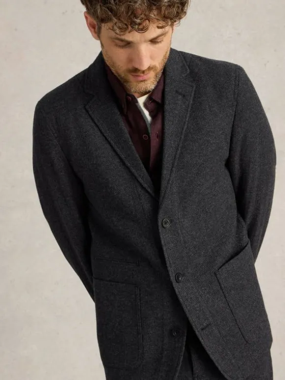 McKay Wool Blazer in CHARCOAL GREY