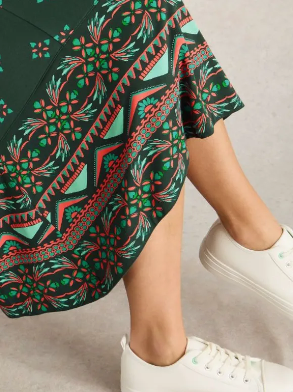 Millie Jersey Midi Dress in GREEN PRINT