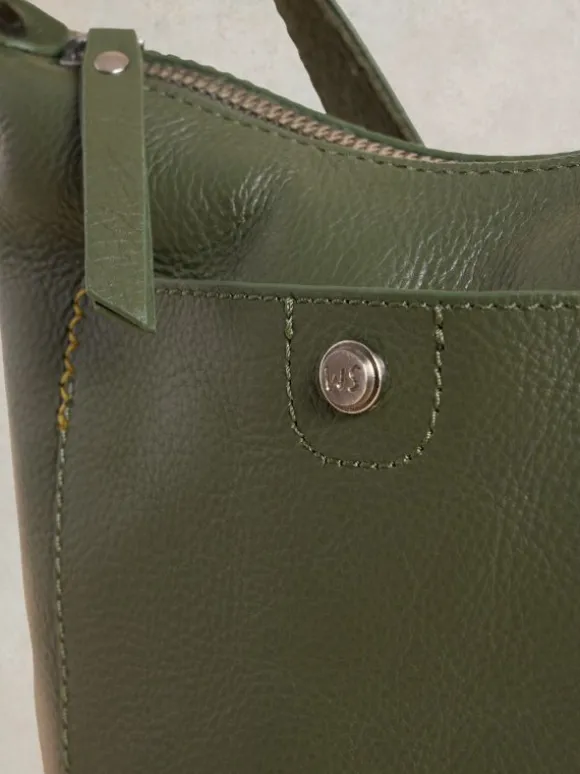 Mini Leather Fern Crossbody in KHAKI GREEN