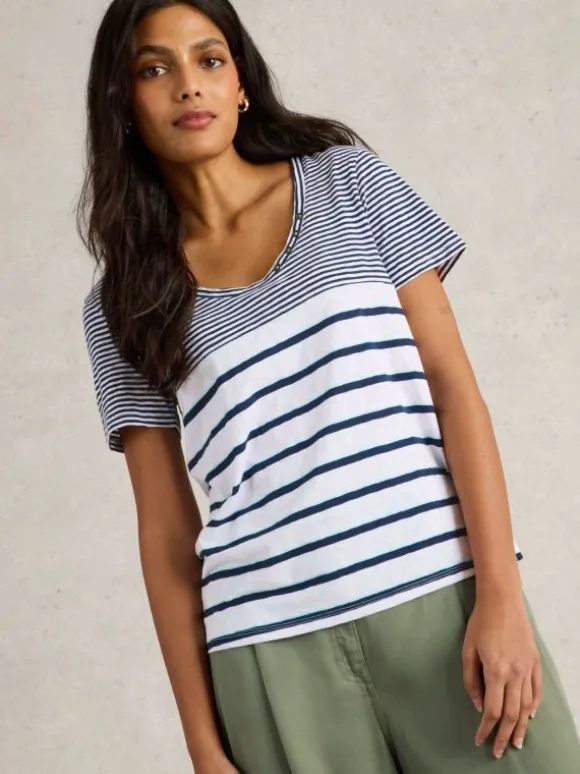 NADIA SHORT SLEEVE TSHIRT in NAVY MULTI