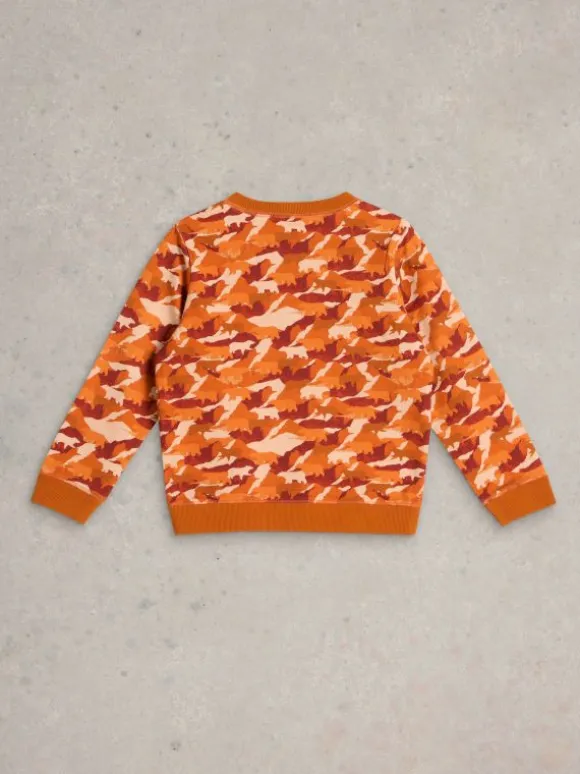 Ned Camo Sweat in ORANGE MULTI