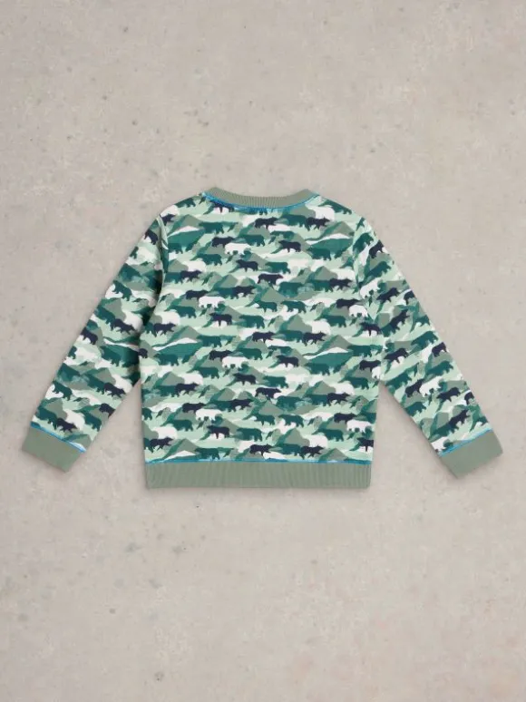 Ned Camo Sweat in TEAL MULTI