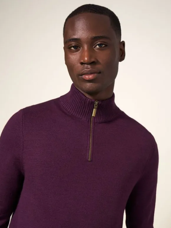 Newport Wool Merino Jumper in MID PLUM