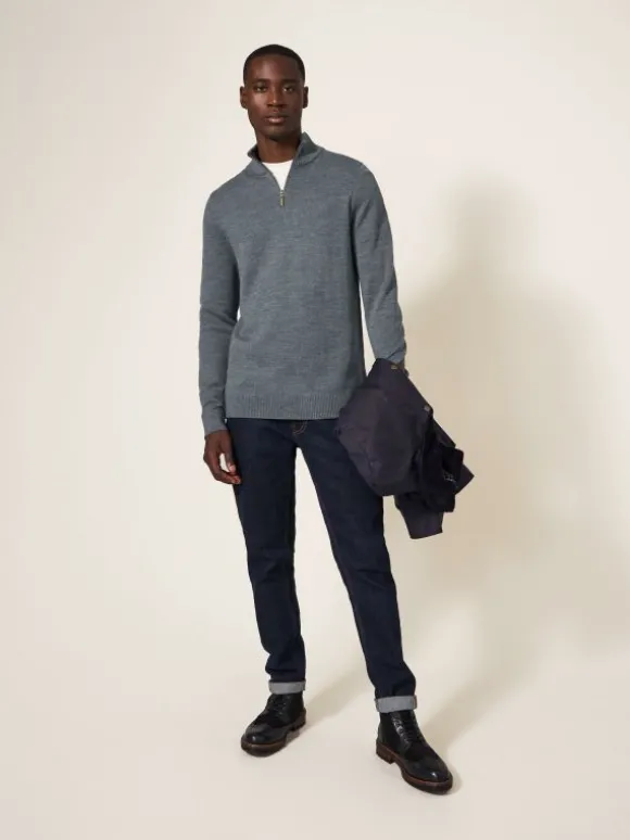 Newport Wool Merino Jumper in CHARCOAL GREY