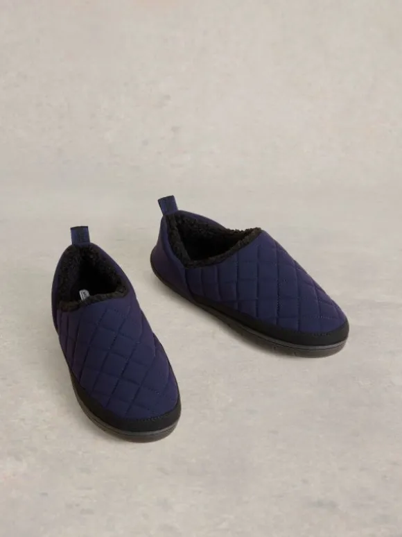 Nylon Puffer Slipper in DARK NAVY