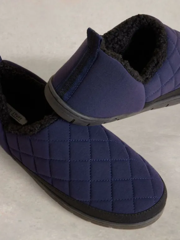 Nylon Puffer Slipper in DARK NAVY