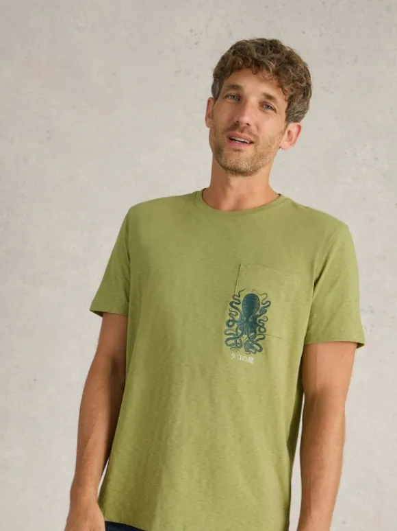 Octopus Graphic Tee in GREEN PRINT