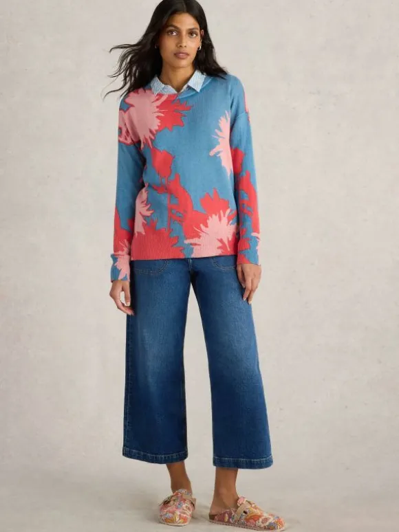 OLIVE FLORAL JUMPER in BLUE PRINT