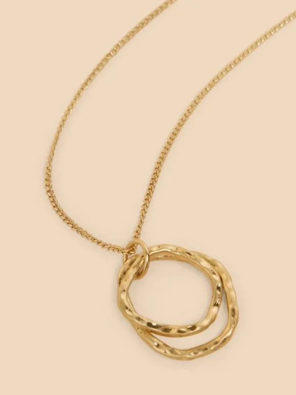 Oval Pendant Necklace in GOLD TONE METALLIC