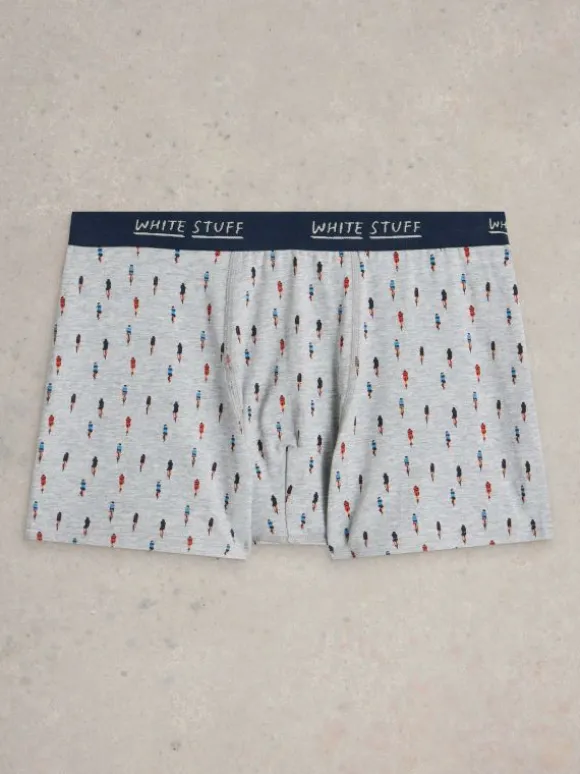 2pack Boxers  Plain  Print in GREY MULTI