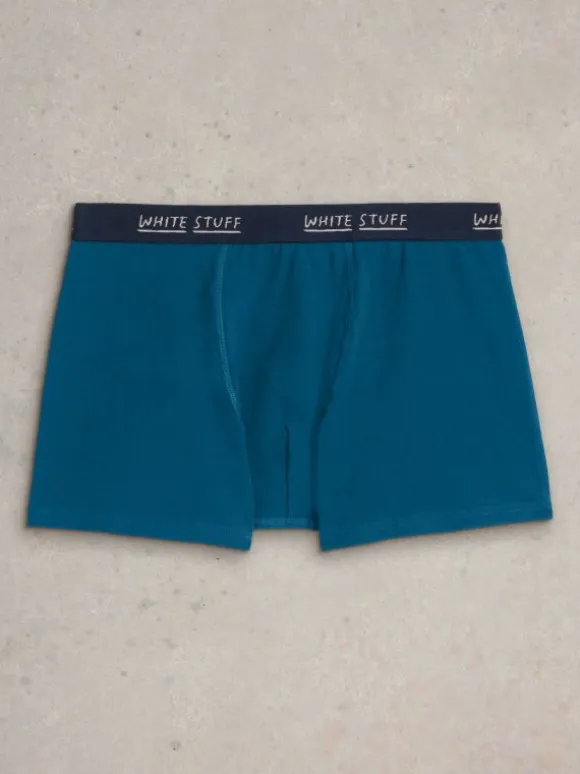 2pack Boxers  Plain  Print in TEAL MULTI