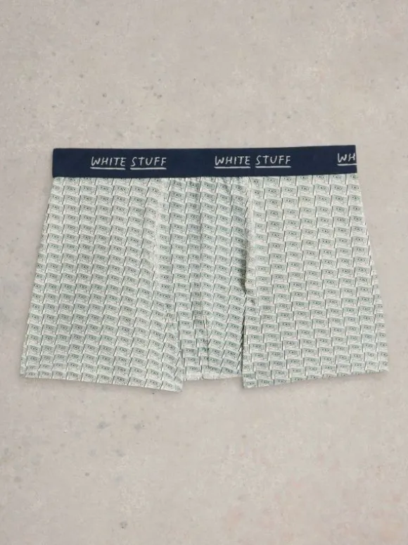 2pack Boxers  Plain  Print in BLUE PRINT