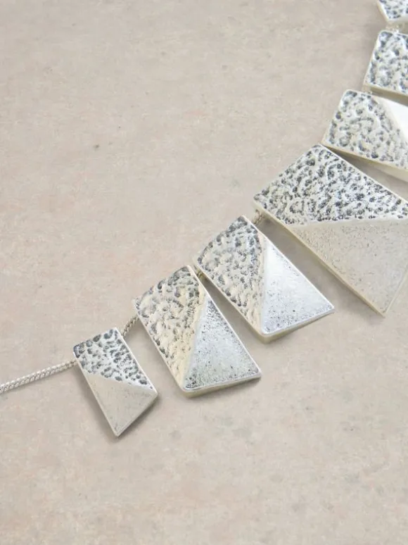 Palm Textured Necklace in SILVER TONE METALLIC