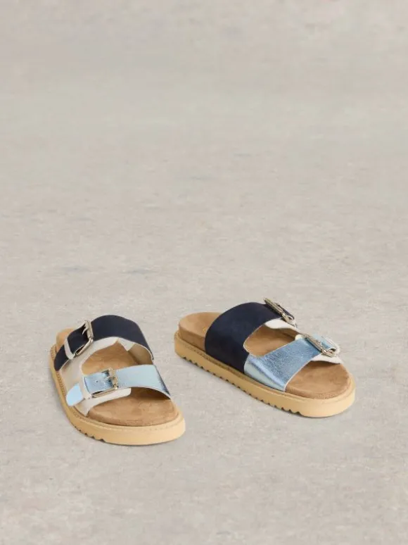 Patty Footbed Sandal in BLUE MULTI