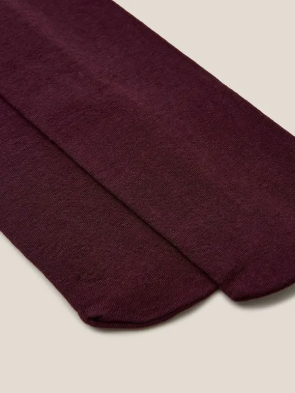 Patty Plain Versatile Cotton Tights in DK PLUM