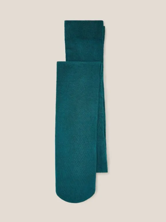 Patty Plain Versatile Cotton Tights in DK TEAL