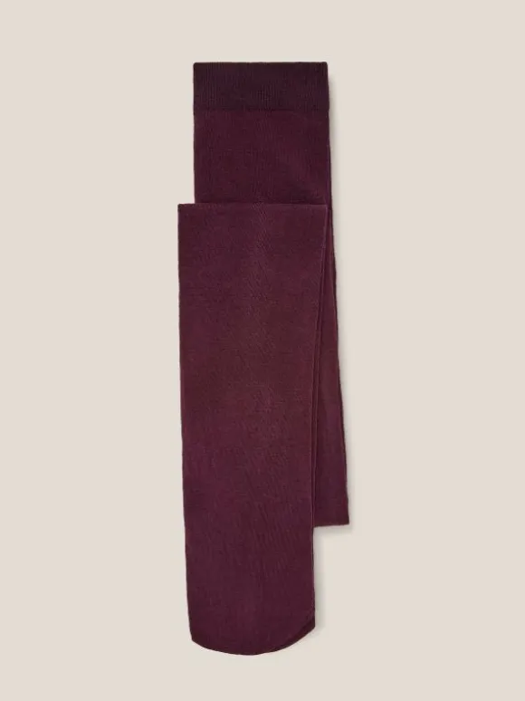 Patty Plain Versatile Cotton Tights in DK PLUM