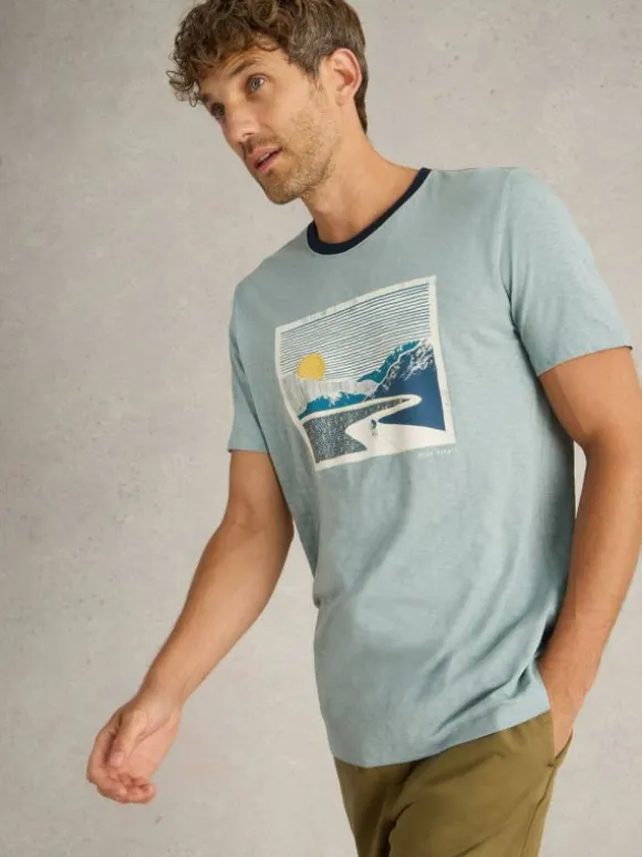 Peak Pedals Graphic Tee in BLUE PRINT