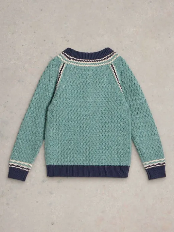 Raglan Detail Crew Jumper in LIGHT GREEN