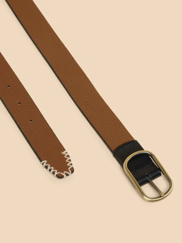 Reversible Belt Leather in PURE BLACK