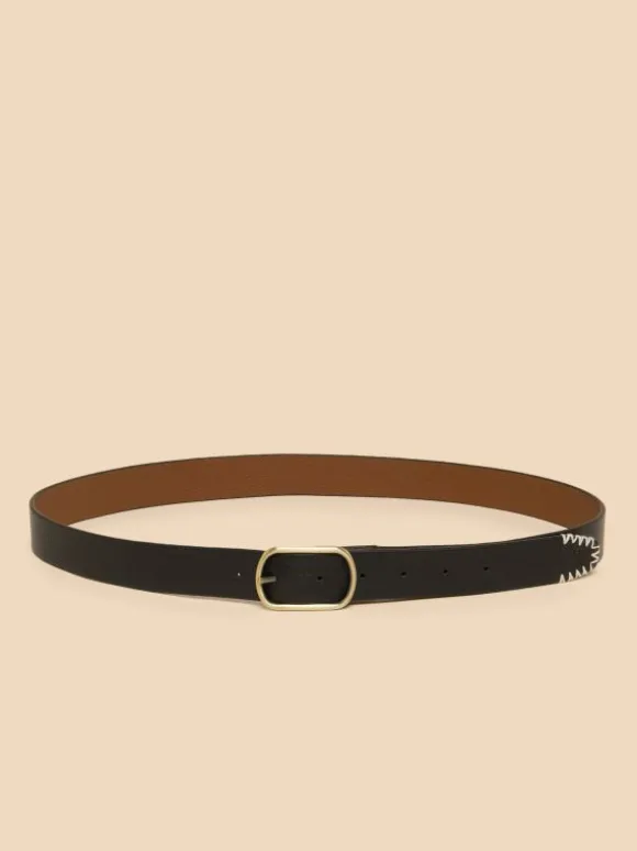 Reversible Belt Leather in PURE BLACK