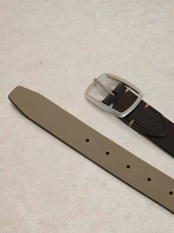 Reversible Leather Belt in BLACK MULTI