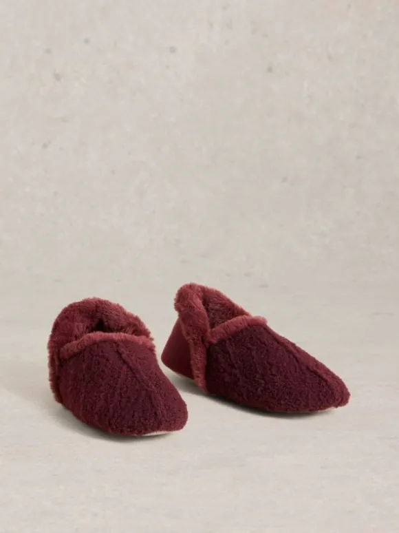 Reya Closed Back Slippers in DK PLUM