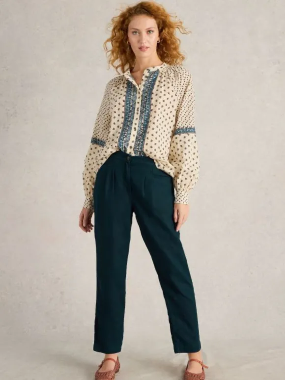 Rowena Linen Trousers in DARK NAVY