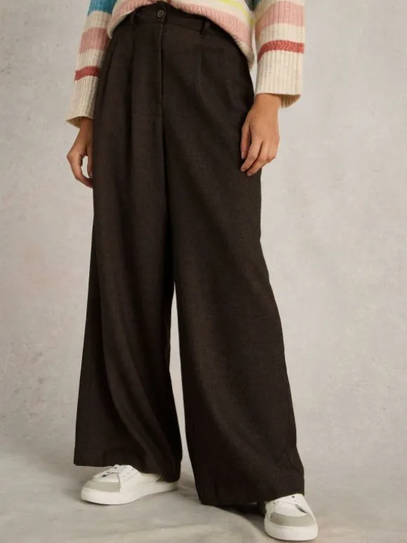 Sasha Tweedy Wide Leg Trouser in BROWN MULTI