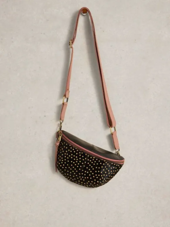 Sebby Leather Sling Mini Bag in BLACK MULTI