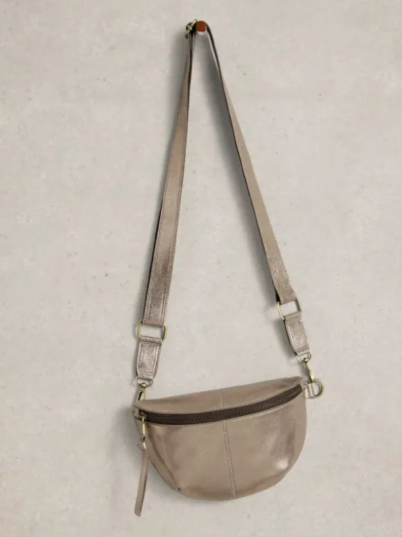 Sebby Leather Sling Mini Bag in GOLD TONE METALLIC