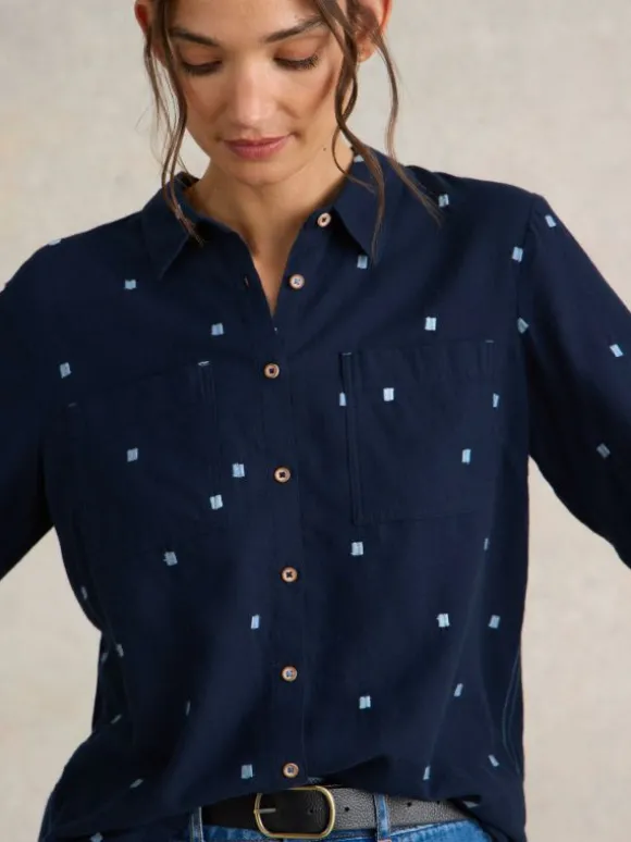 Sophie Organic Cotton Shirt in DARK NAVY